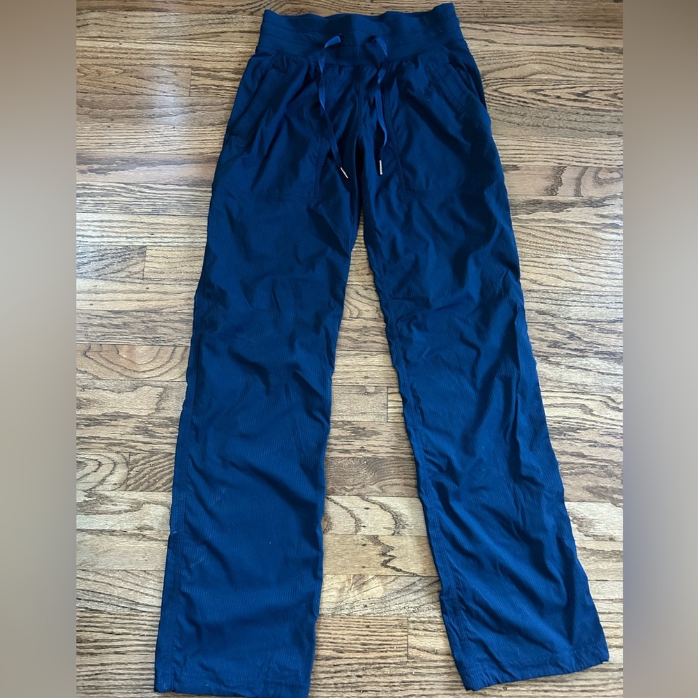 Lululemon dance studio pants, size 4, dark blue.